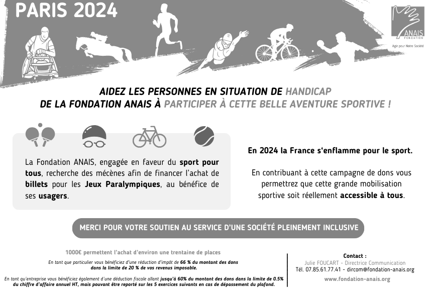 La Fondation ANAIS aux Jeux Paralympiques ?